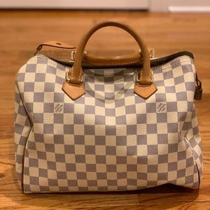Louis Vuitton Azur Speedy 25 100% Authentic
